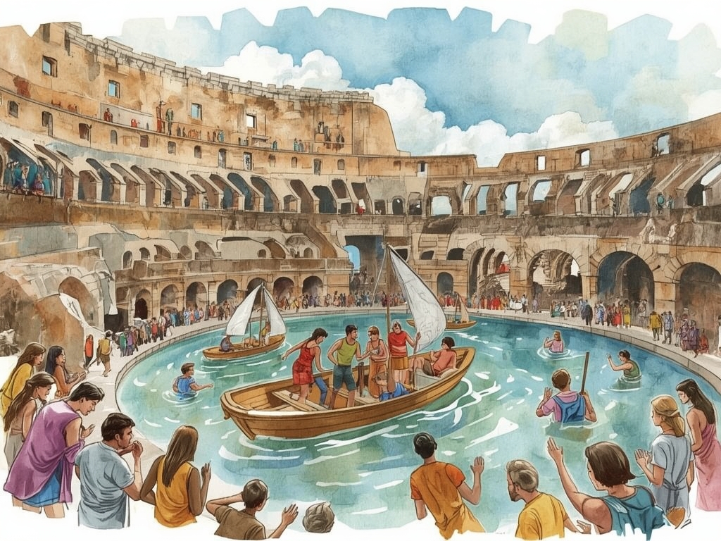 The “secret sea” inside: legends of a flooded arena