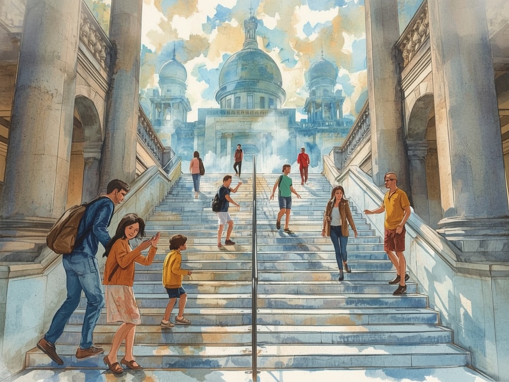 Das „Echo-Stufen“-Spiel auf den großen Treppen