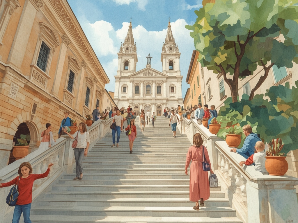 The Holy Stairs: a climb that turns into a cheerful, wordless competition
